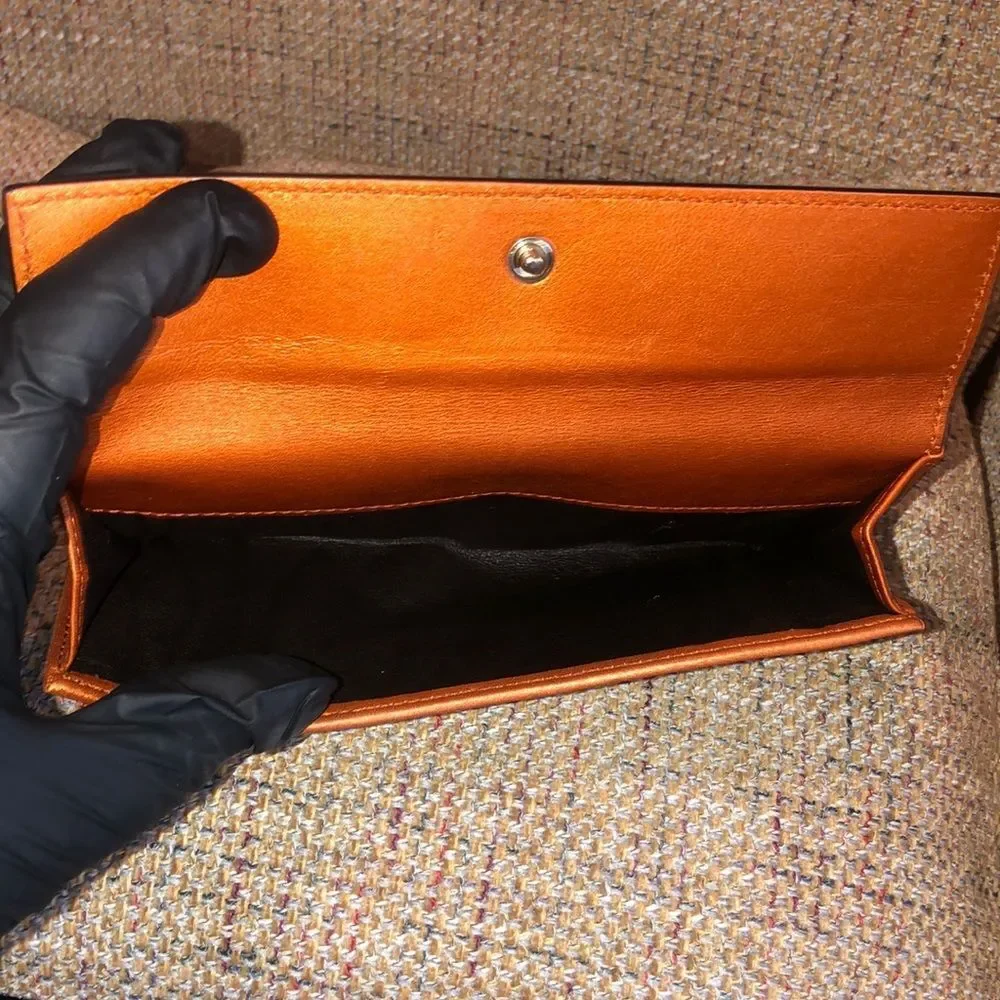 GUCCI GG Monogram Canvas & Leather Heart Clasp Full Length Continental Wallet